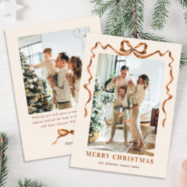 Festividad Feliz Navidad Boho Bow Ribbon 2 Foto