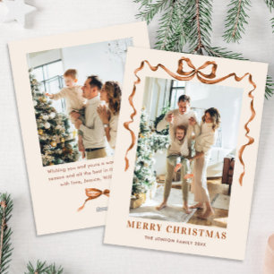 Festividad Feliz Navidad Boho Bow Ribbon 2 Foto