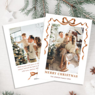 Festividad Feliz Navidad Boho Bow Ribbon 2 Foto
