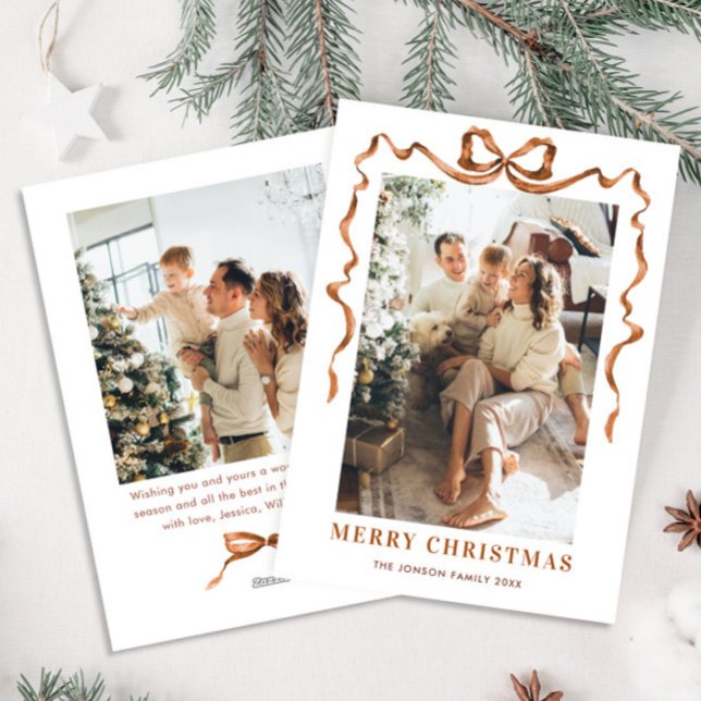 Festividad Feliz Navidad Boho Bow Ribbon 2 Foto (Subido por el creador)