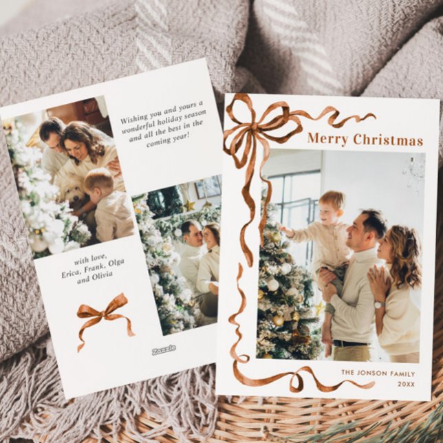 Festividad Feliz Navidad Boho Bow Ribbon 3 Foto (Subido por el creador)