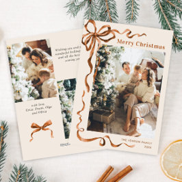 Festividad Feliz Navidad Boho Bow Ribbon 3 Foto