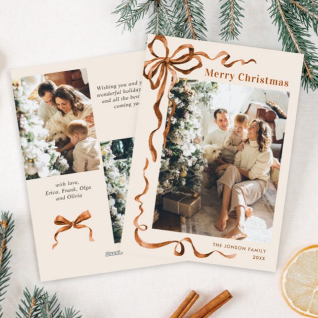 Festividad Feliz Navidad Boho Bow Ribbon 3 Foto (Subido por el creador)