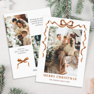 Festividad Feliz Navidad Boho Bow Ribbon 3 Foto