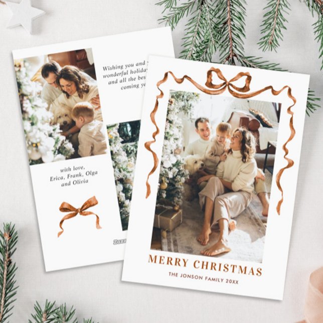 Festividad Feliz Navidad Boho Bow Ribbon 3 Foto (Subido por el creador)