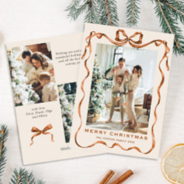 Festividad Feliz Navidad Boho Bow Ribbon 3 Foto