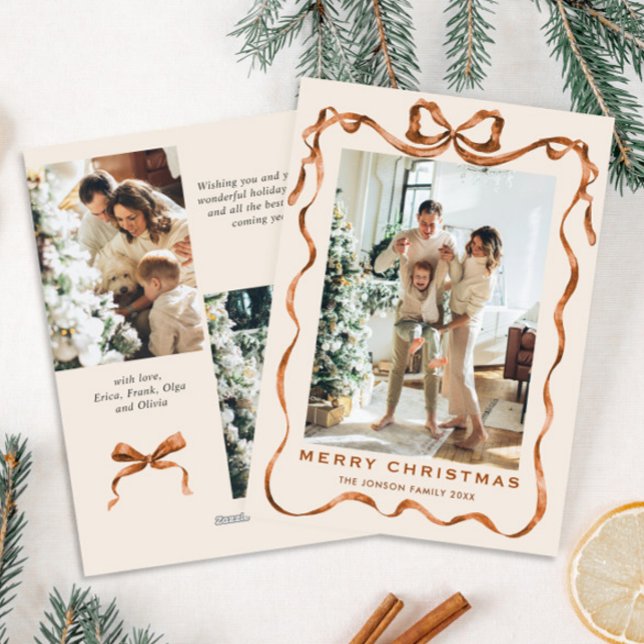 Festividad Feliz Navidad Boho Bow Ribbon 3 Foto (Subido por el creador)