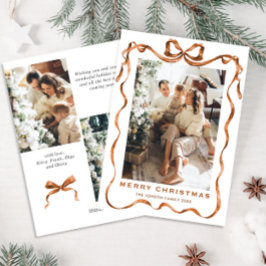 Festividad Feliz Navidad Boho Bow Ribbon 3 Foto