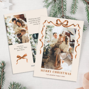 Festividad Feliz Navidad Boho Bow Ribbon 3 Foto