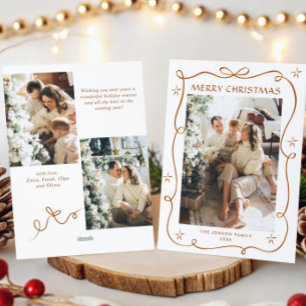 Festividad Feliz Navidad Boho Bow Ribbon 3 Foto