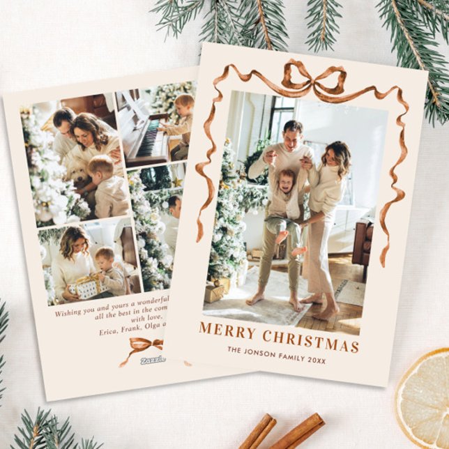 Festividad Feliz Navidad Boho Bow Ribbon 5 Foto (Subido por el creador)