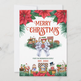 Festividad Feliz Navidad Floral Nombre personaliza