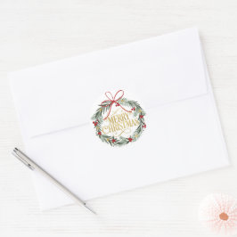 Festividad Feliz Navidad Pegatina de la corona