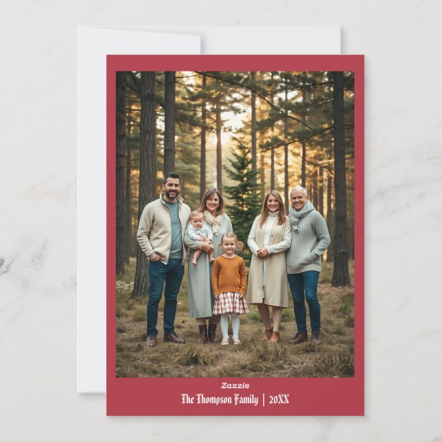 Festividad Feliz Navidad Personalizada Rojo (Reverso)