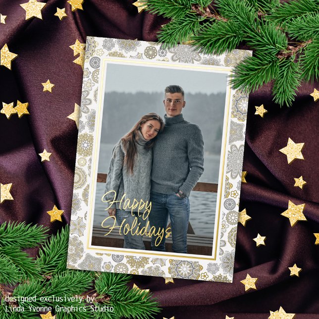 Festividad Floral Mandala Nieve Patrón de Oro (Subido por el creador)