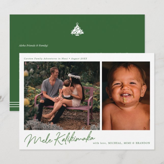 Festividad fotográfica de Mele Kalikimaka (Anverso / Reverso)