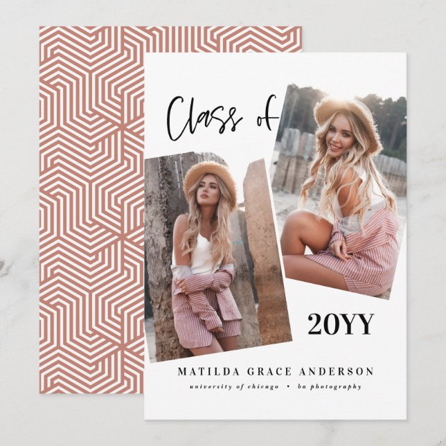 Festividad geométrica moderna de graduación de fot (Anverso / Reverso)