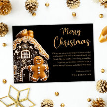 Festividad Gold Gingerbread Feliz Navidad