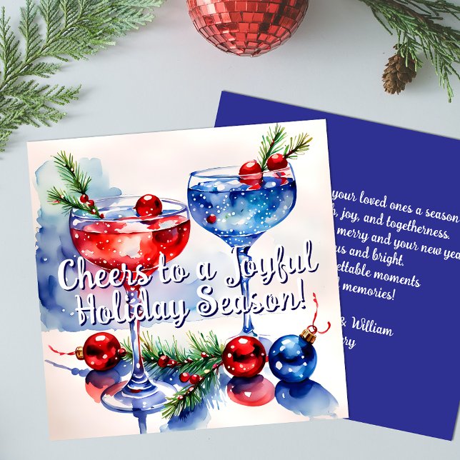 Festividad Holiday Cocktail Greetings Tarjeta plan (Subido por el creador)