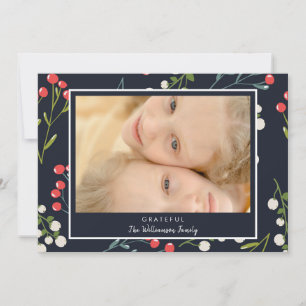 Festividad Holly Berries - Tarjeta de Navidades fo