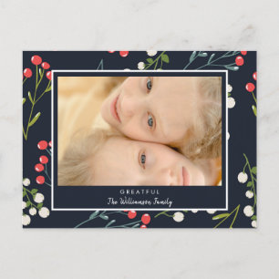 Festividad Holly Berries - Tarjeta de Navidades fo