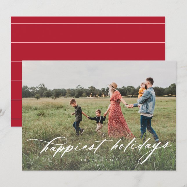 Festividad más feliz tarjeta de felicitación de fo (Anverso / Reverso)