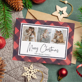 Festividad moderna de Feliz Navidad Rojo Negro Fun