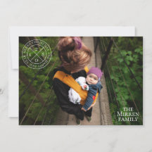 Festividad moderna Seal Red Holiday Tarjeta fotogr