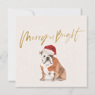 Festividad navidad Bulldog Feliz Saludo Brillante