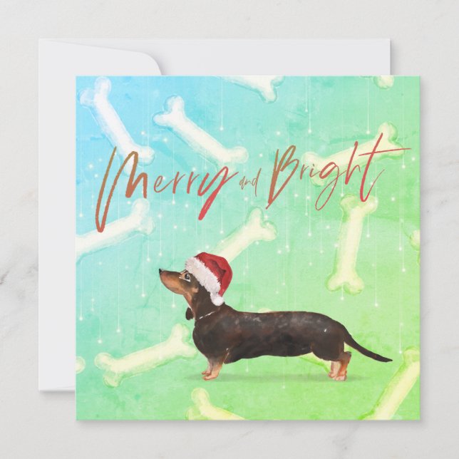 Festividad navidad Dachshund Patrón de perro Salud (Anverso)