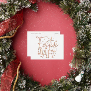 Festividad Navidades de AF Invitación Rosa Oro