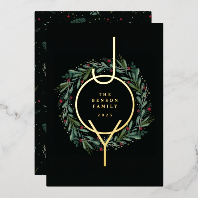 Festividad Navidades de JOY Wreath deja Berries (Anverso/Reverso)