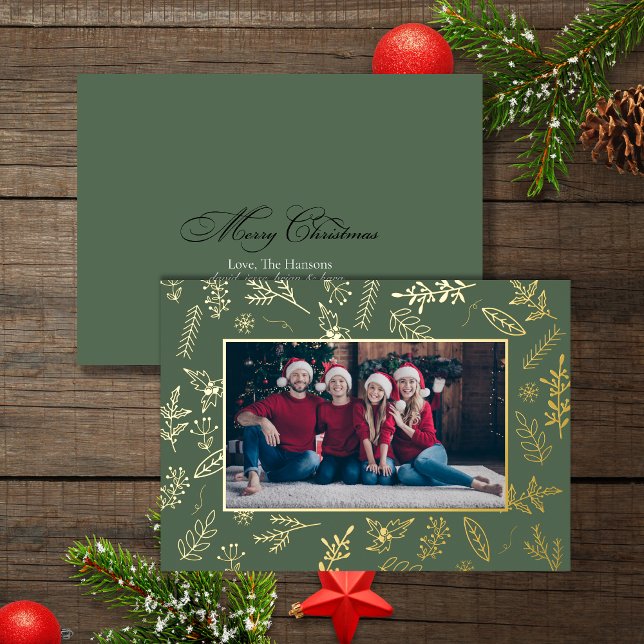 Festividad Navidades de Oro Verde Tarjeta fotográf (Subido por el creador)