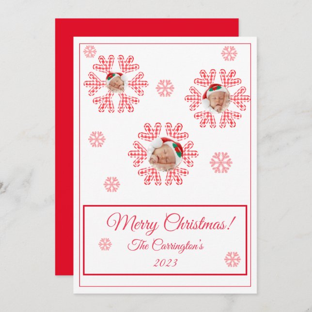 Festividad navideña con copos de nieve festividad  (Anverso / Reverso)