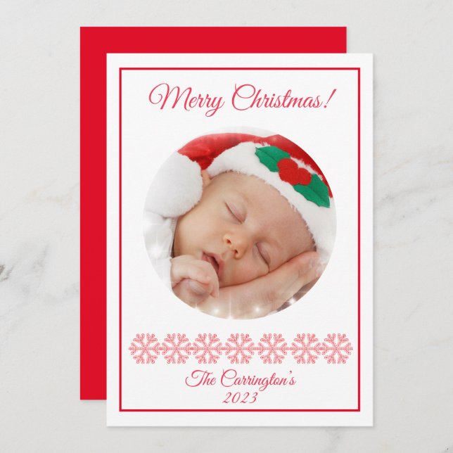 Festividad navideña con copos de nieve festividad  (Anverso / Reverso)