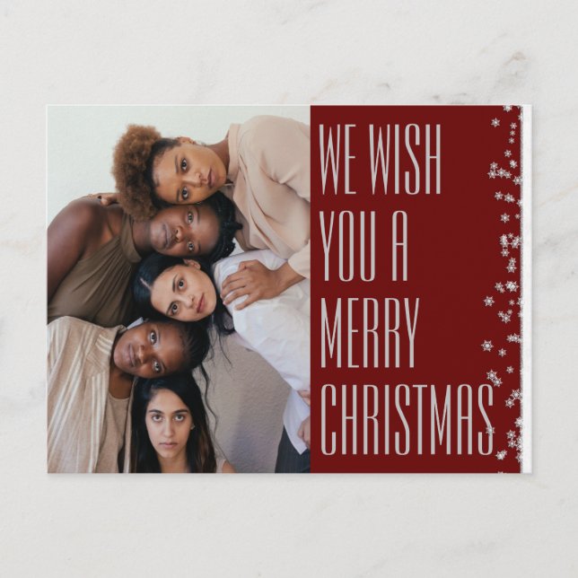 Festividad navideña de borgoña foto postal de feri (Anverso)