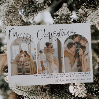 Festividad navideña moderna arca foto tarjetas de