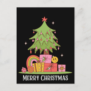 Festividad negra del árbol de Navidad retro