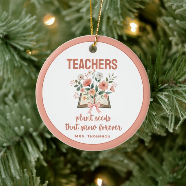 Festividad personalizada de ornamentos para profes (Árbol)