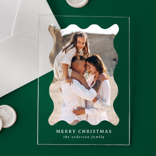 Festividad Retro Wavy Frame Holiday Tarjeta fotogr