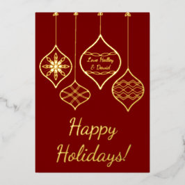 Festividad simple Red Gold Bauble Navidades person