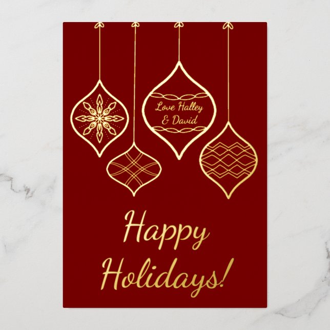 Festividad simple Red Gold Bauble Navidades person (Anverso)