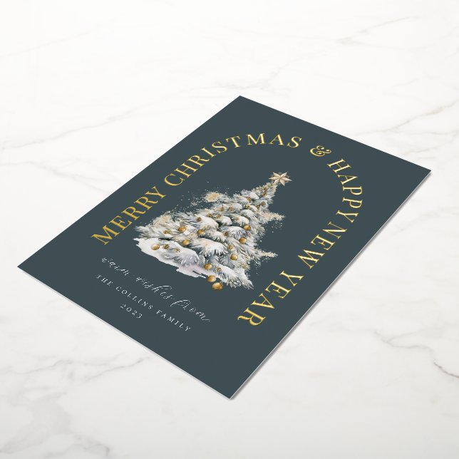 Festividad Snowy Árbol de Navidad Moderno Verde (girado)