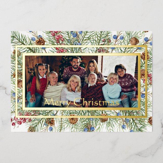 Festividad vegetal foto personalizado Navidades Ho (Anverso)