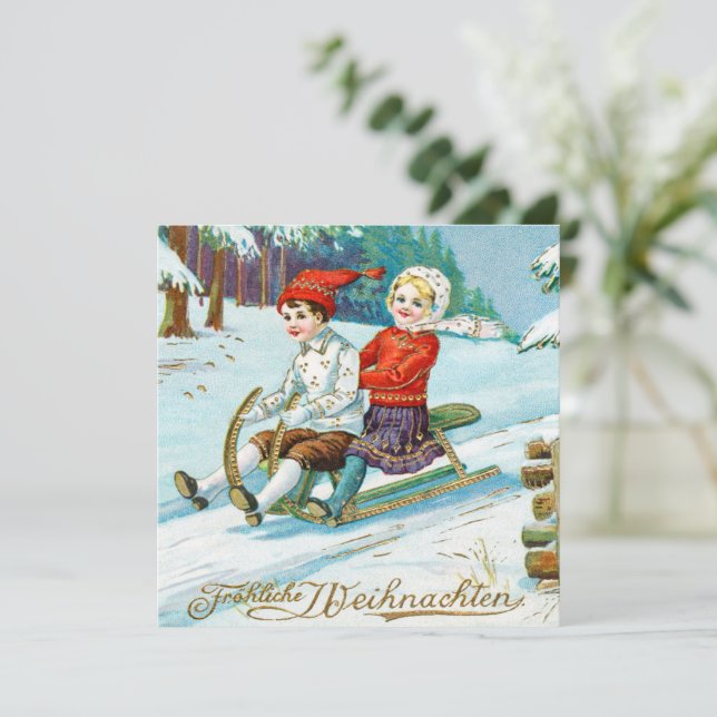 Festividad vintage de Feliz Navidad (Anverso de pie)