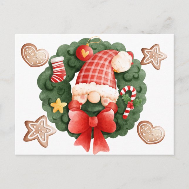 Festividad y adornos de la tarjeta postal de vacac (Anverso)