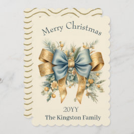 Festividades con tarjeta de Navidad Bow Merry