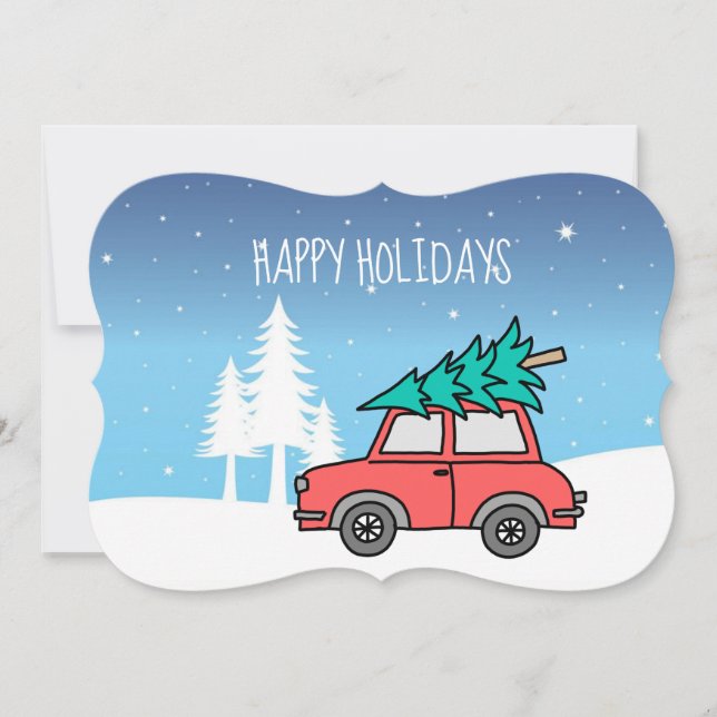 Festividades de Navidad Matte 5" x 7" Tarjeta y En (Anverso)