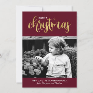 Festividades de tarjetas de fotos navideñas rojas