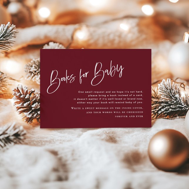 Festividades en Burgundy Baby Shower Books para la (Subido por el creador)